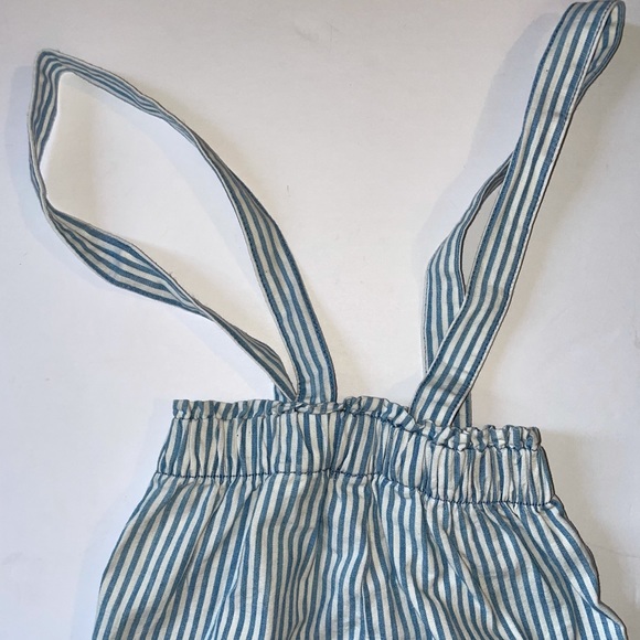 ZARA Girls striped Capri suspender pants - Picture 3 of 5